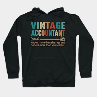 Accountant CPA Bookkeeping Noun Vintage Hoodie